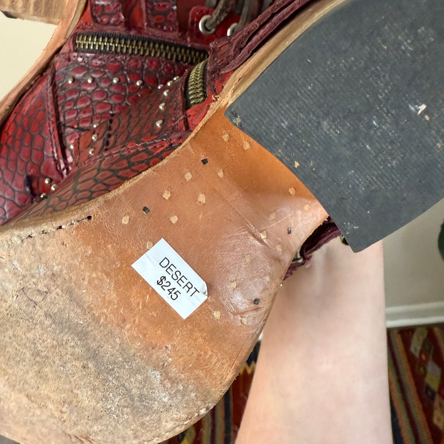 Freebird By Steven Red Leather Desert Bootie Size 7