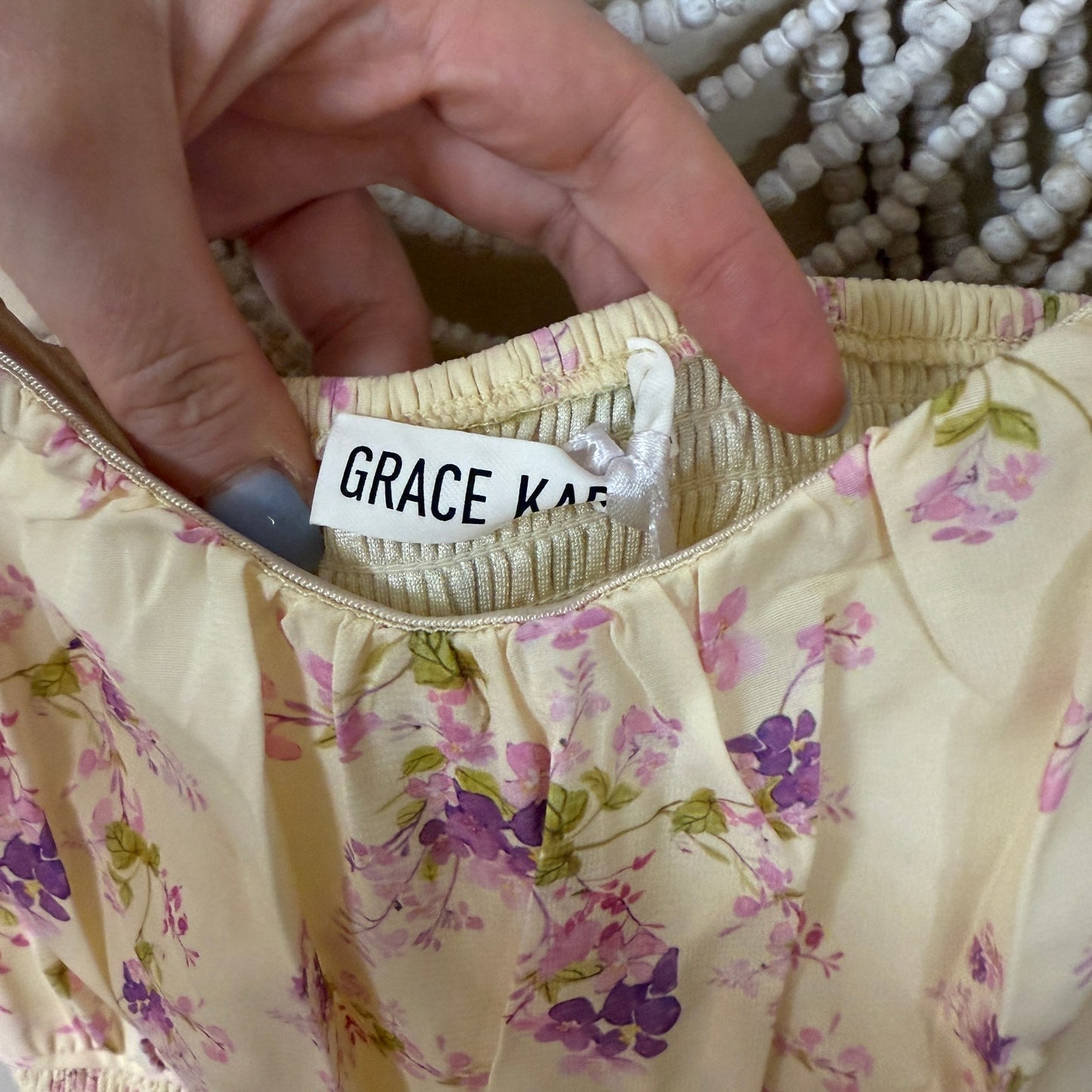 Grace Karin NWT Cream And Pink Midi Dress 2XL