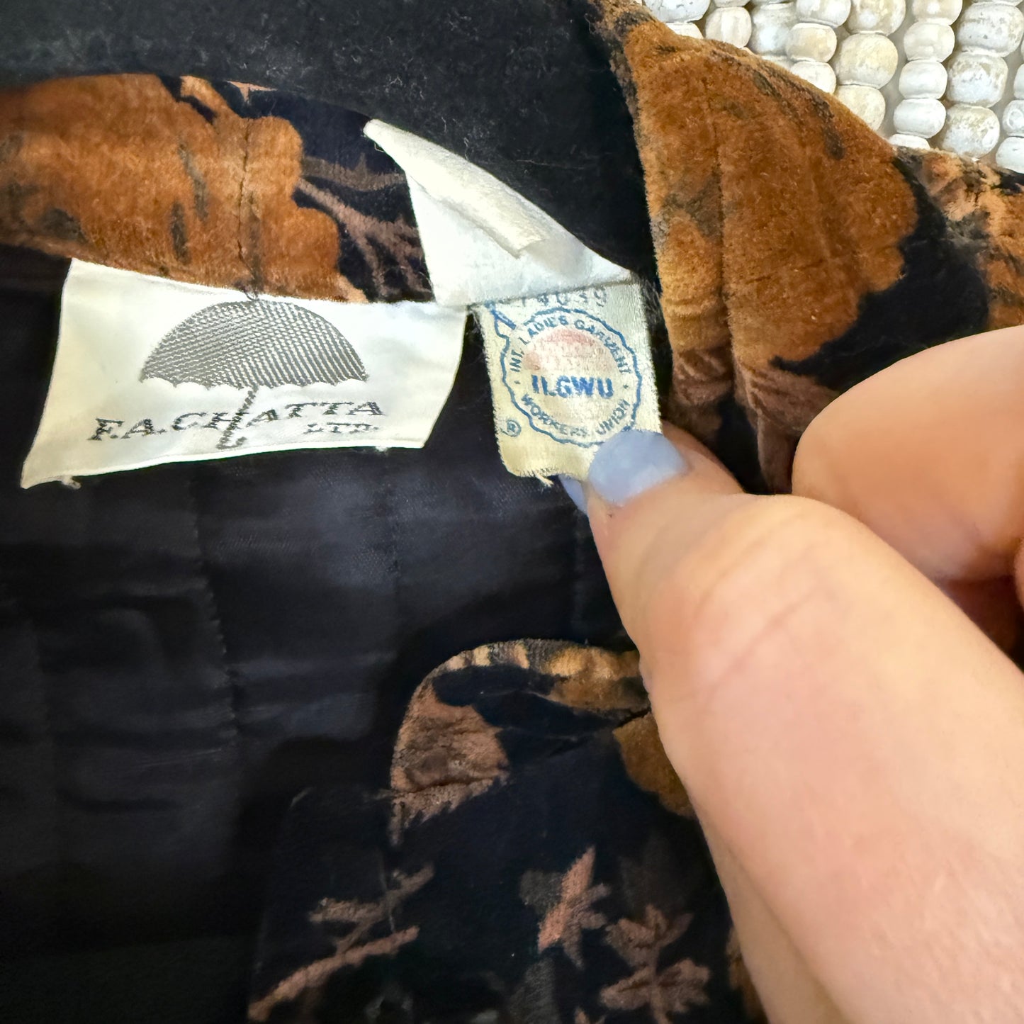 Vintage Velvet Fall Floral Jacket S