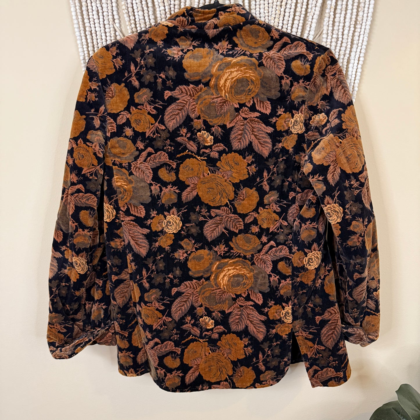 Vintage Velvet Fall Floral Jacket S