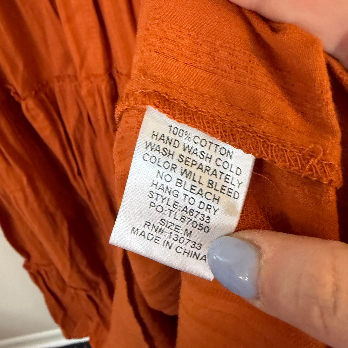 Umgee Burnt Orange Dress M