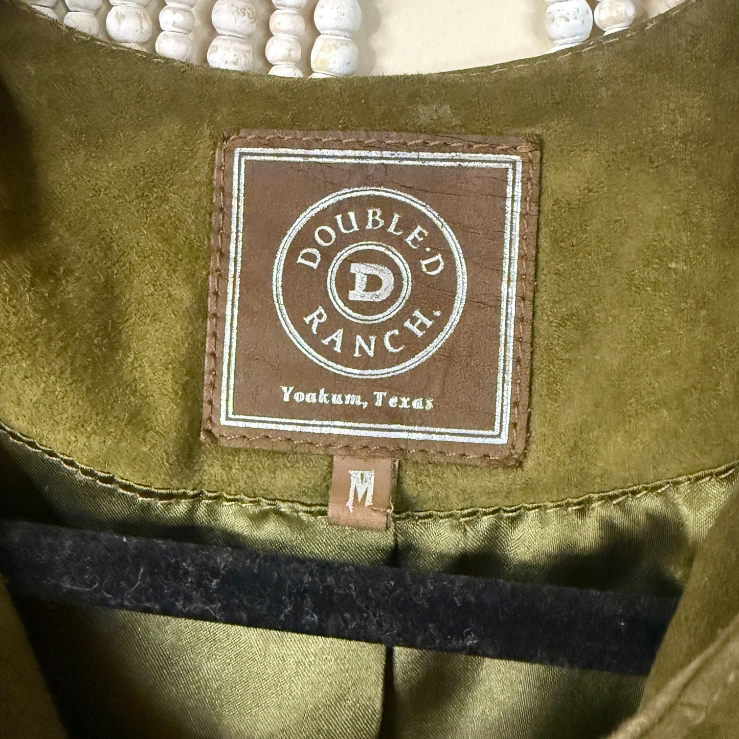 Double D Ranch Green Genuine Suede Floral Embroidered Jacket M