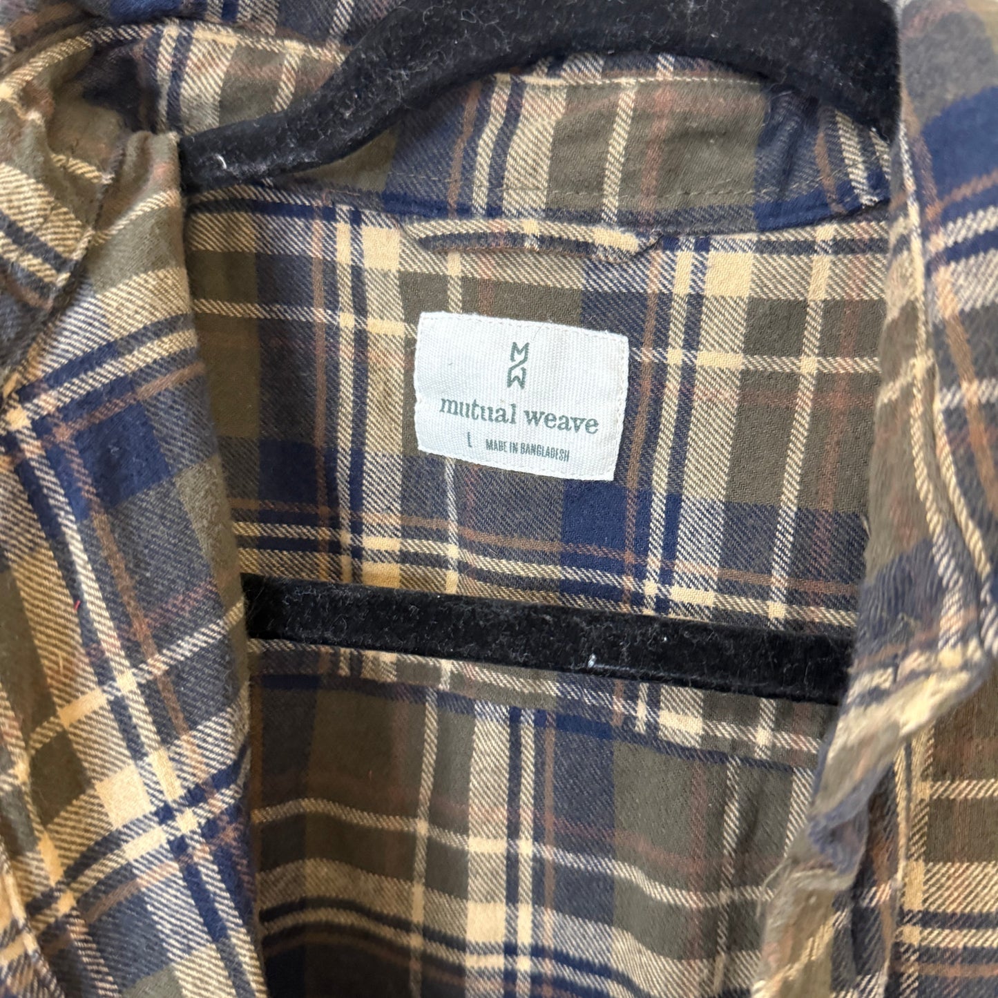 Upcycled Green/Black Flannel Pashmina Duster S-L