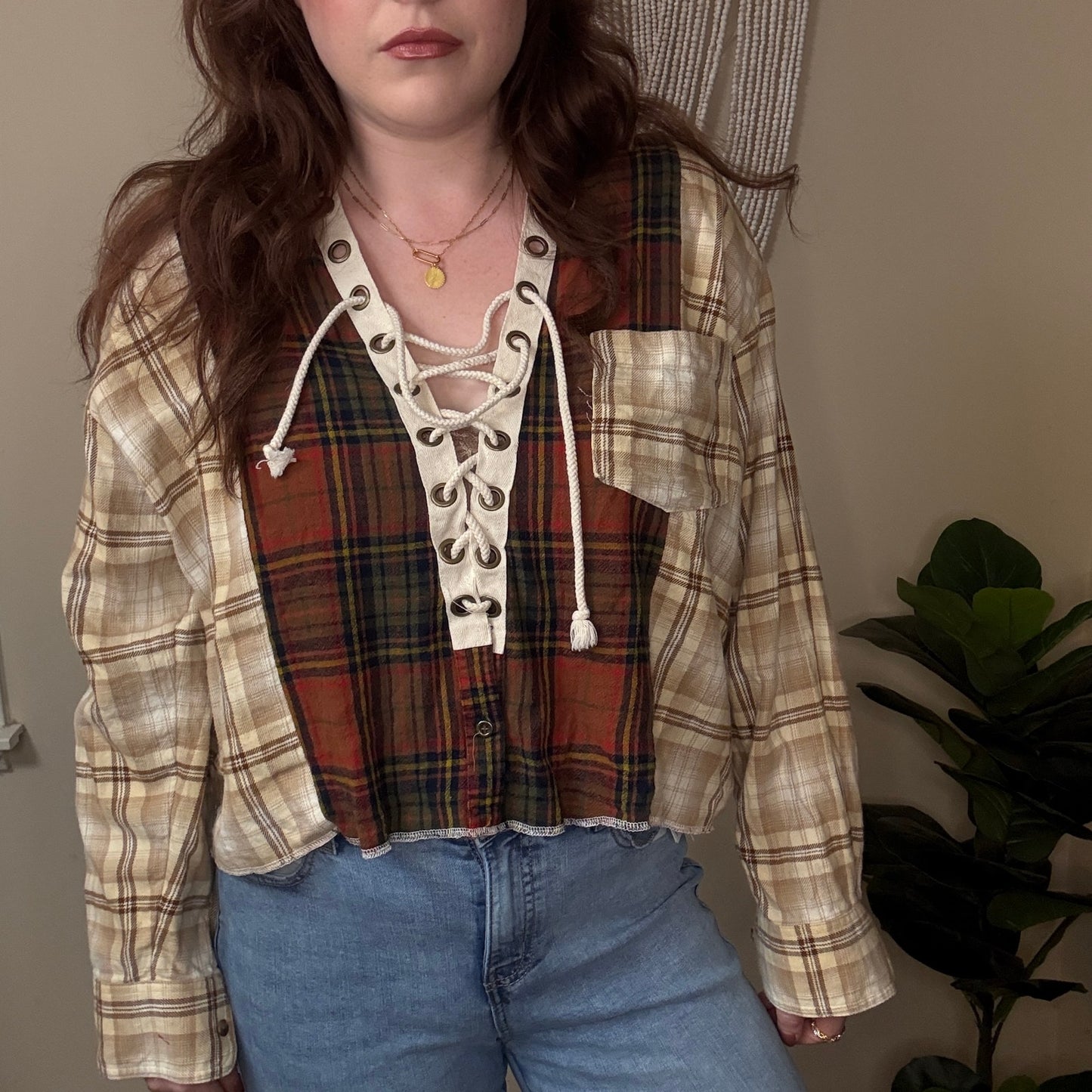 Upcycled Gimmicks BKE Mismatched Flannel S-L