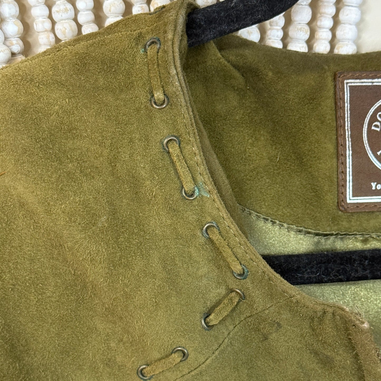 Double D Ranch Green Genuine Suede Floral Embroidered Jacket M