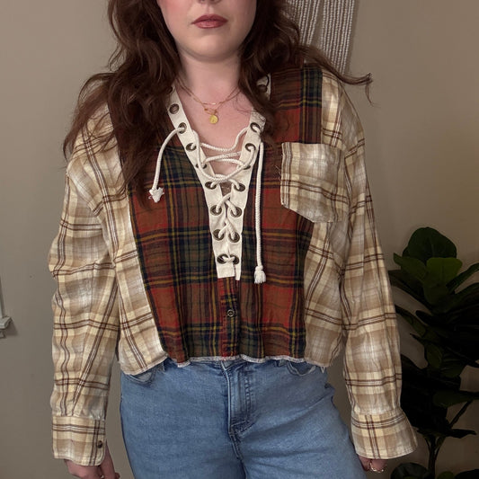 Upcycled Gimmicks BKE Mismatched Flannel S-L