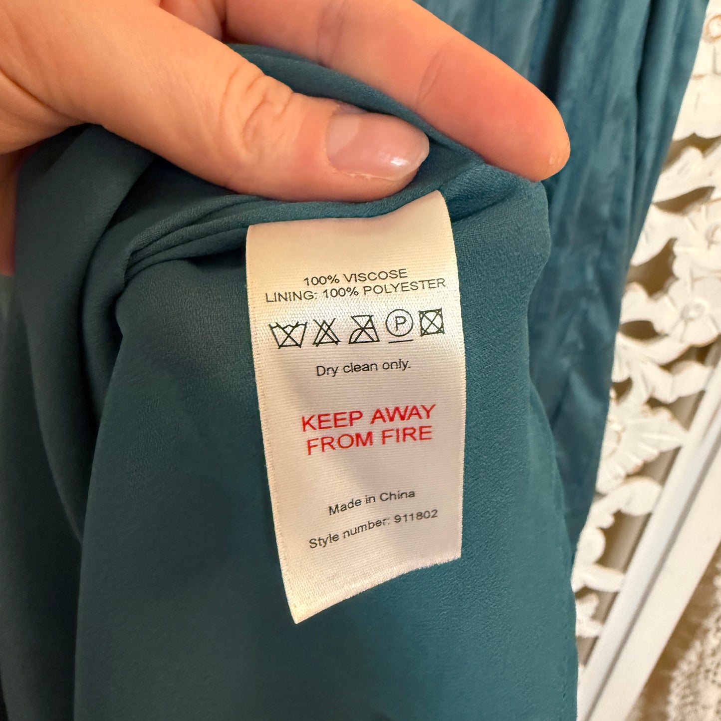 Monsoon 100% Viscose Faded Teal Lace Trim Maxi Skirt US Size 12