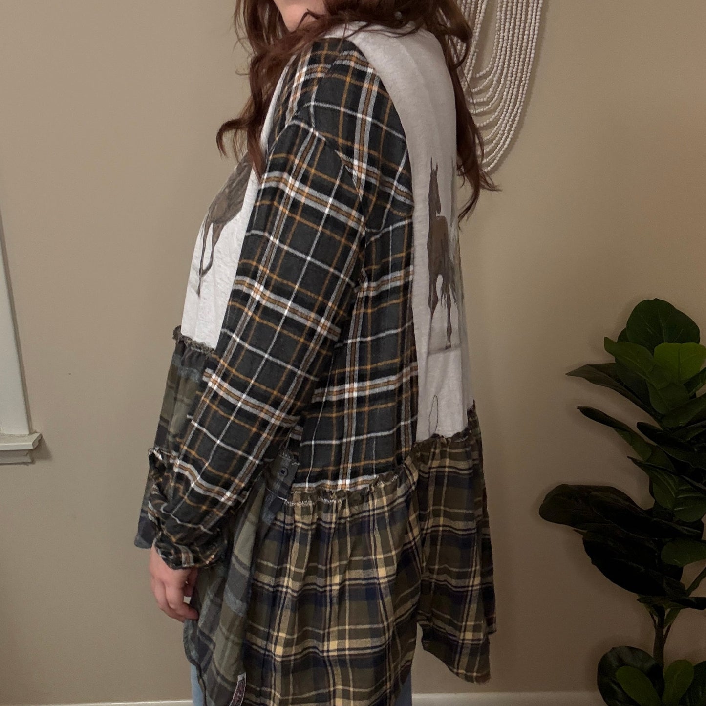 Upcycled “Got Them Horses in the Back” Babydoll Tunic S-XL