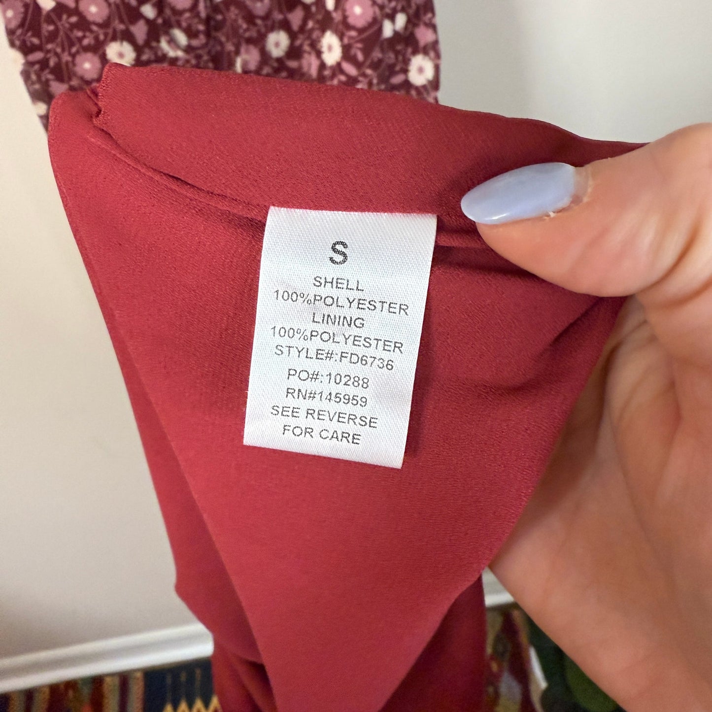Vici Maroon Floral Midi Dress S