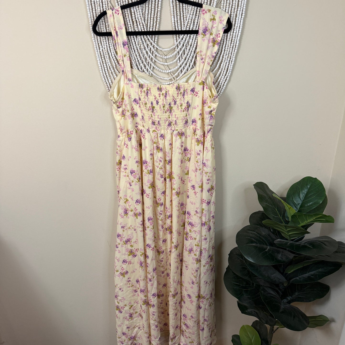 Grace Karin NWT Cream And Pink Midi Dress 2XL