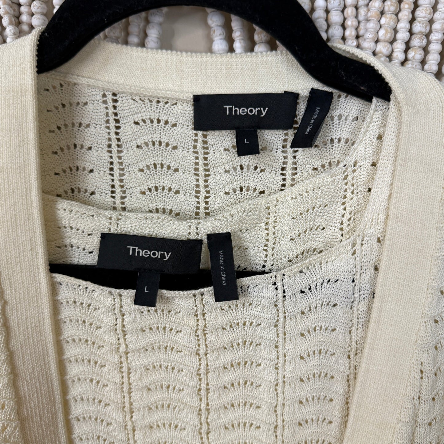 Theory 2 Piece Cardigan And Top Knit Set L